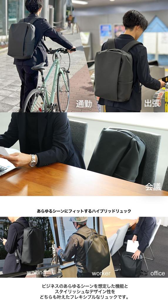 KLON Zaino Impermeabile e Leggero per Uomo e Donna, Nero, Design Semplice, Zaino Rivestito Opaco-FFX02