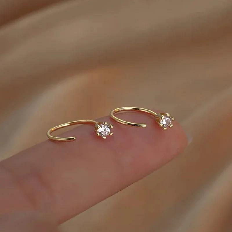 

Tiny Round Cubic Zirconia Silver Gold Color Wedding Studs Earrings for Women Fashion Mens Small CZ Earings Christmas Jewelry