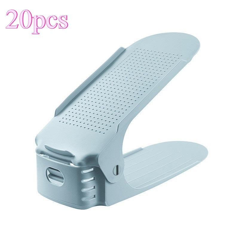 20 Stück Verstellbares Schuhregal aus Kunststoff - Platzsparender Organizer für Eingangsbereich, Flur, Ideal für Aufbewahrungslösungen für Zuhause und Wohnheim