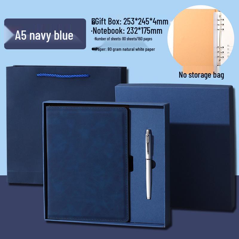 Custom A5 Loose-Leaf Business Office Notebook & Diary Set with Logo