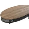Side Table - Model - Black - Brown - Metal - 120x58x42 Cm