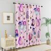 2Pcs K-Pop Demon Hunters Hot Anime Cartoon Printed Blackout Curtains Perfect For Bedroom Living Room Fashion Decorative Curtain