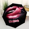 Pink Lips Customize Your Name Automatic Folding Umbrella Compact Lightweight For Outdoor Adventurest11