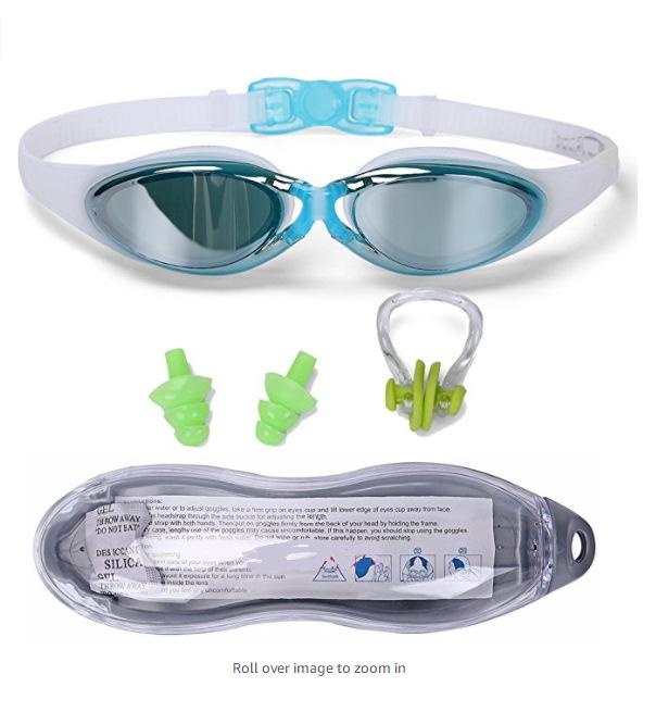 Large Frame Waterproof Anti-Fog HD Adult Swimming Goggles for Men and Women