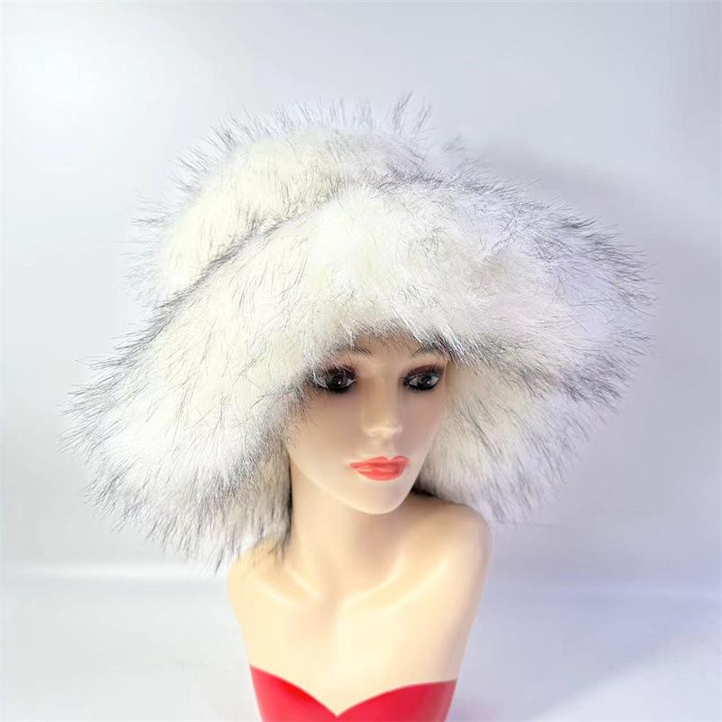 Chapeau cloche de pêcheur Chaud Fausse fourrure Fourrure de raton laveur Épaissi Automne et Hiver