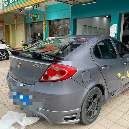 ABS Carbon Fiber Texture No-Drill Rear Spoiler for GT Sports Cars - B Style Airplane Wing