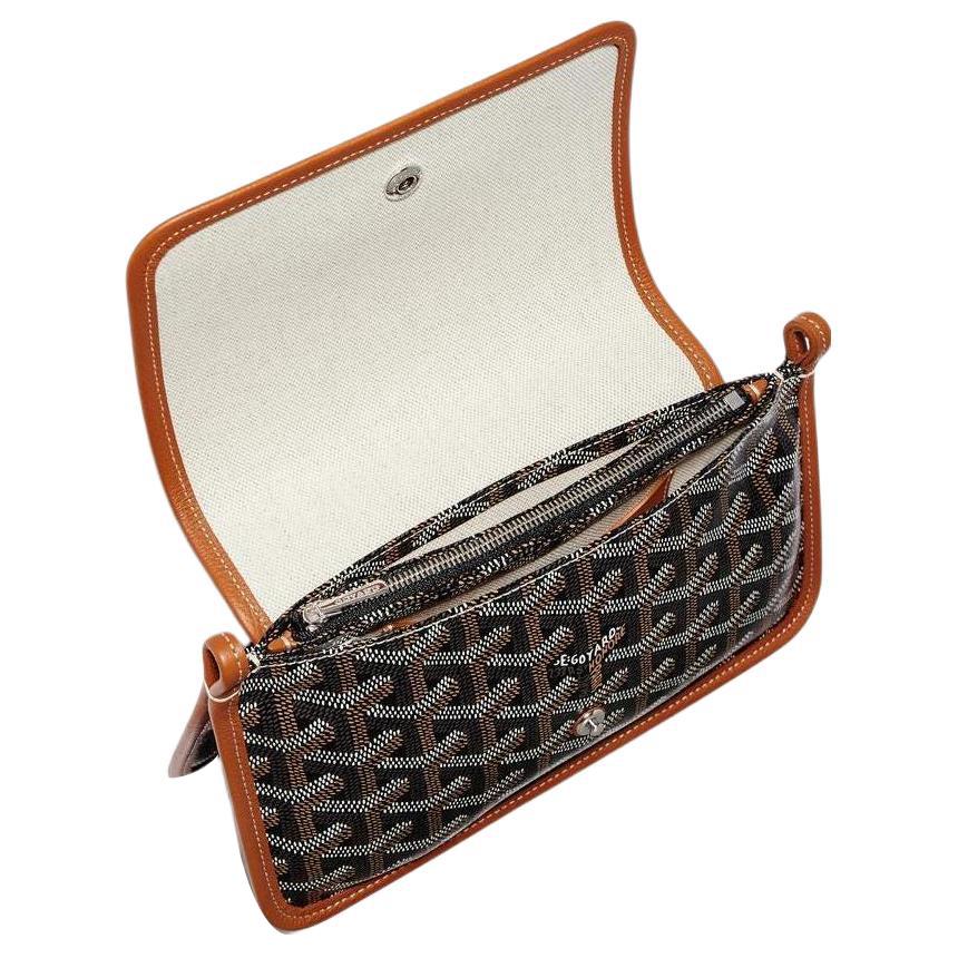 Goyard Plumet Y Monogram Multi-Pocket Detachable Shoulder Strap Canvas And Leather WOC Envelope Clutch Crossbody Shoulder Bag Unisex bags PLUMETPMLTY
