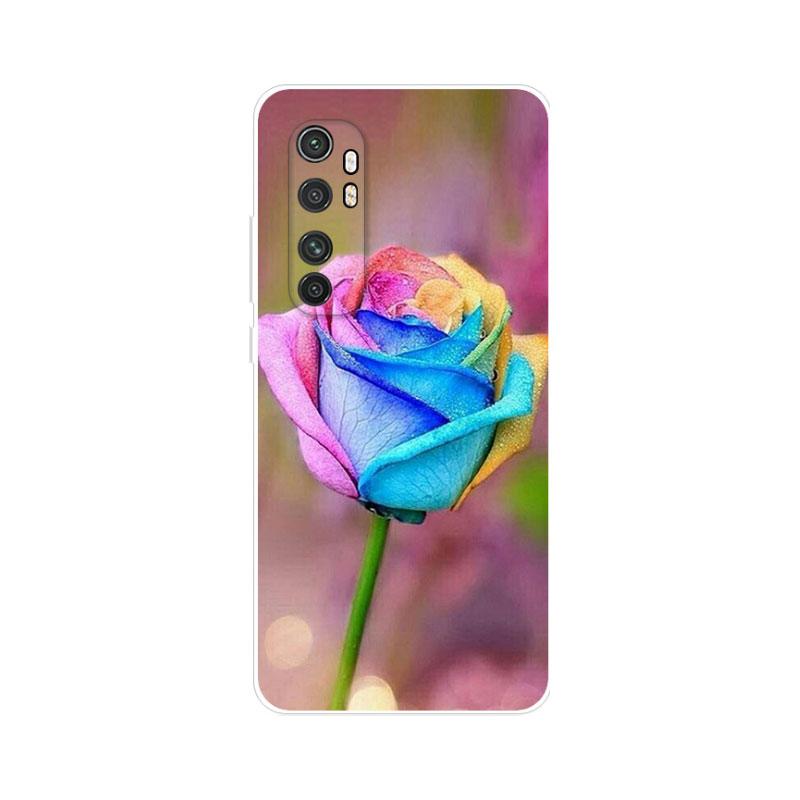 Case For Xiaomi Mi Note 10 Lite Cover Silicone Soft TPU Flower Fundas For Xiaomi Mi Note 10Lite Note10 Lite Capa Shockproof Para