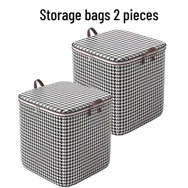 

Moisture-Proof Large Capacity Storage Bags for Clothes, Quilts, and Luggage 2-Pack Extra Large Houndstooth 110L
