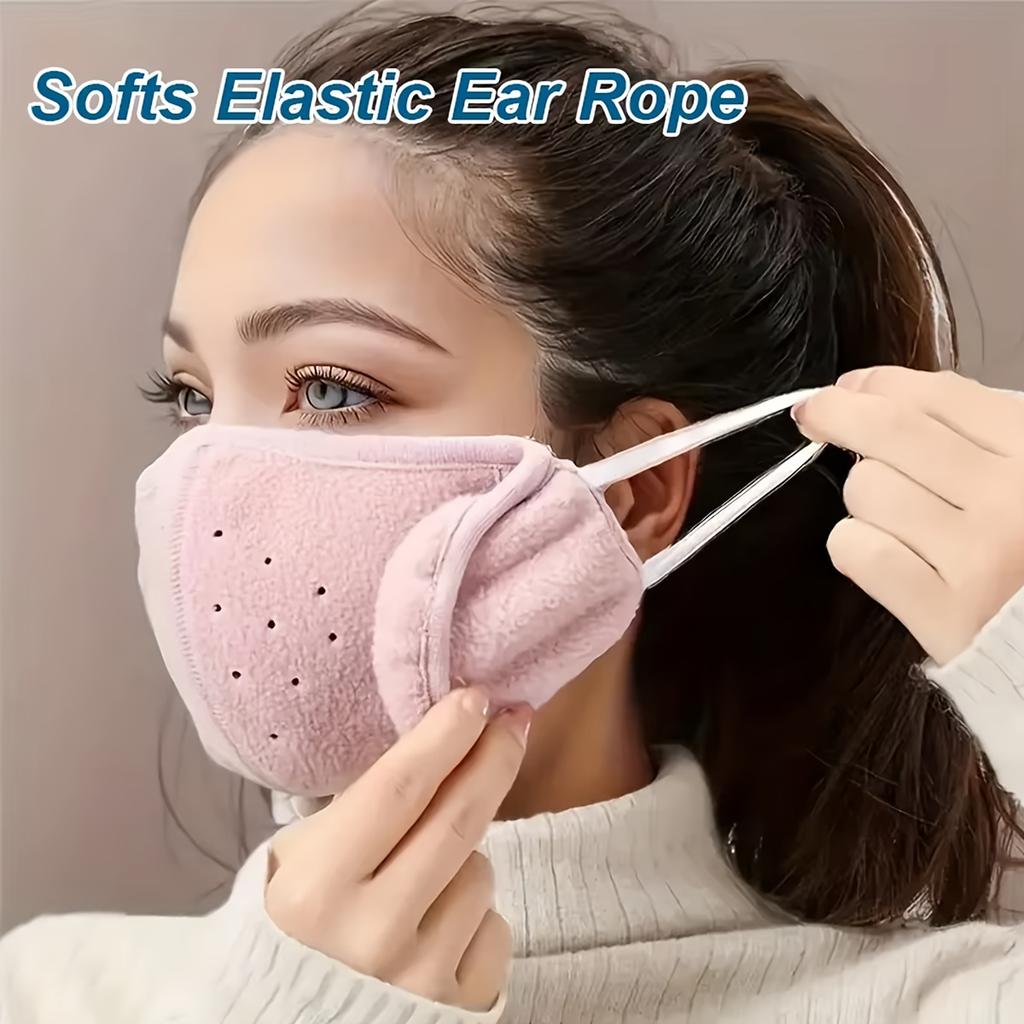 Warm Face Mask With Earmuffs Windproof Ear Protection Mask Unisex Outdoor Sport Riding Thermal Masks Thickened Winter Earmuff