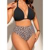 European and American New Large Size Split Bikini Swimsuit Sexy Suspender Neck Bikini Fat Mm Swimsuit