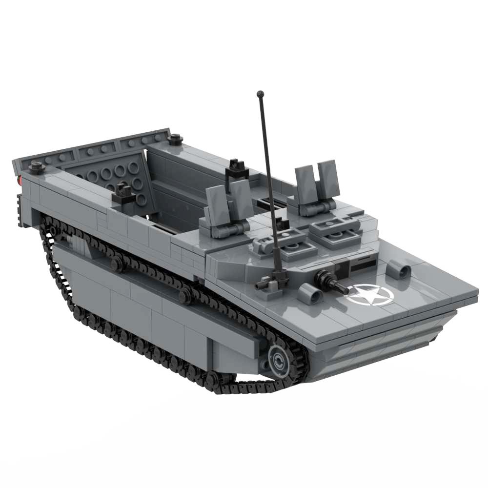 Amphibious Tank LVT1 LVT4 Assault Boat LCVP Landing Craft Char Saint-Chamond AAV7A1 Assaui T Vehicle Military Building Block Toy