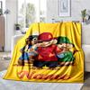 Custom Name Alvin and the Chipmunks Theme Printed Blanket - Perfect for Couch, Bed, Travel & Outdoor Use | Machine Washable, Cozy & Durable.