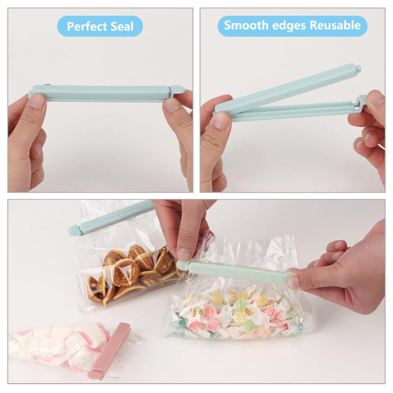 10Pcs Food Bag Sealing Clips Plastic Bag Colorful Sealing Clips For Kitchen Snack Coffee Potato Chip Food Storage Bag