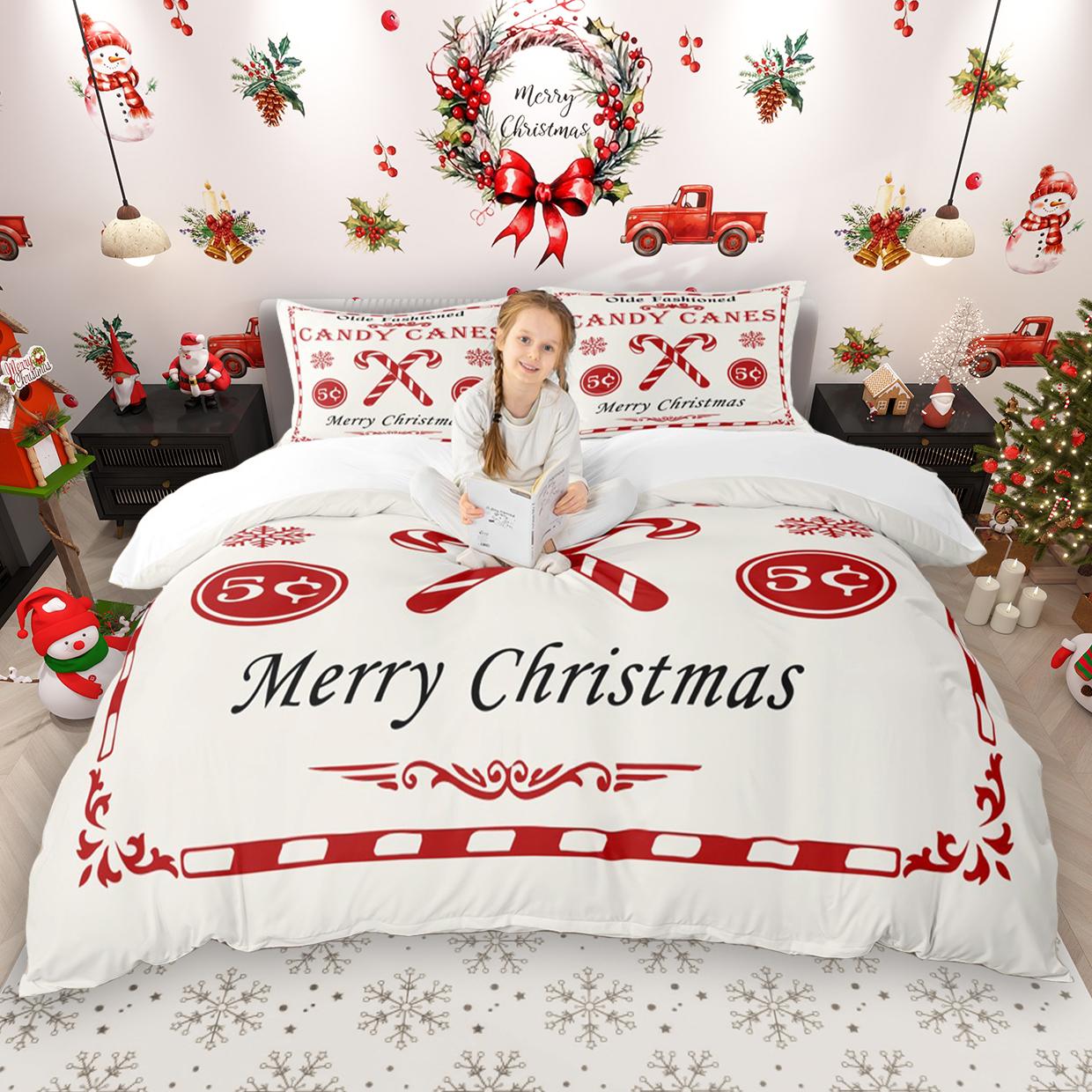 

Comforter Homewish Girls Xmas Monogrammed 2Pcs/3Pcs Christmas Personalized Letter Bedding Happy New Year Gifts Bed Set Comforter (quilt)-EU Single(135*200cm)3pcs