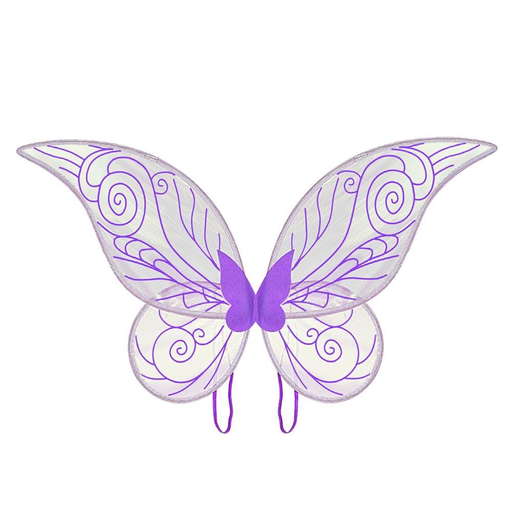 

Блискучі дорослі Крила феї Хеллоуїн Косплей Принцеса Крила ангела Органза Дівчата Крила метелика фіолетовий