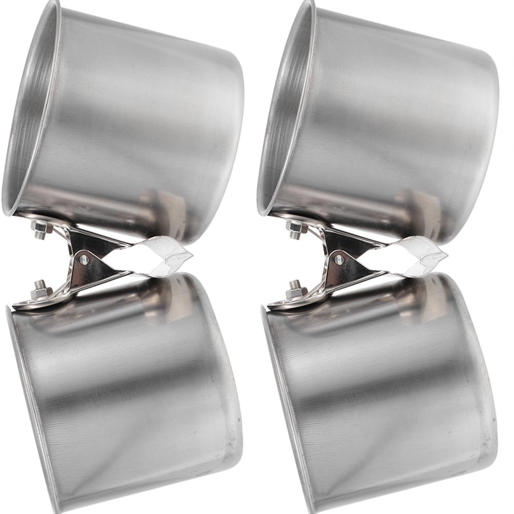 Milisten 2 Pieces Parrot Bowl Cage Bird Feeder Hanging Bowl Fixed Hamster Bowl Stainless Steel Small Animal Bowl Small Bird Tableware Rust Proof