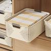 Stackable Vented Organizer Baskets Multi Size with Handles for Efficient Office Supplies Storage