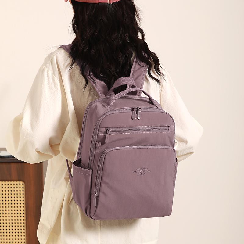 Kompakter Rucksack mit Reißverschluss-Vordertasche Rucksack Damen Reise Leichter Nylon Hochwertige Umhängetasche