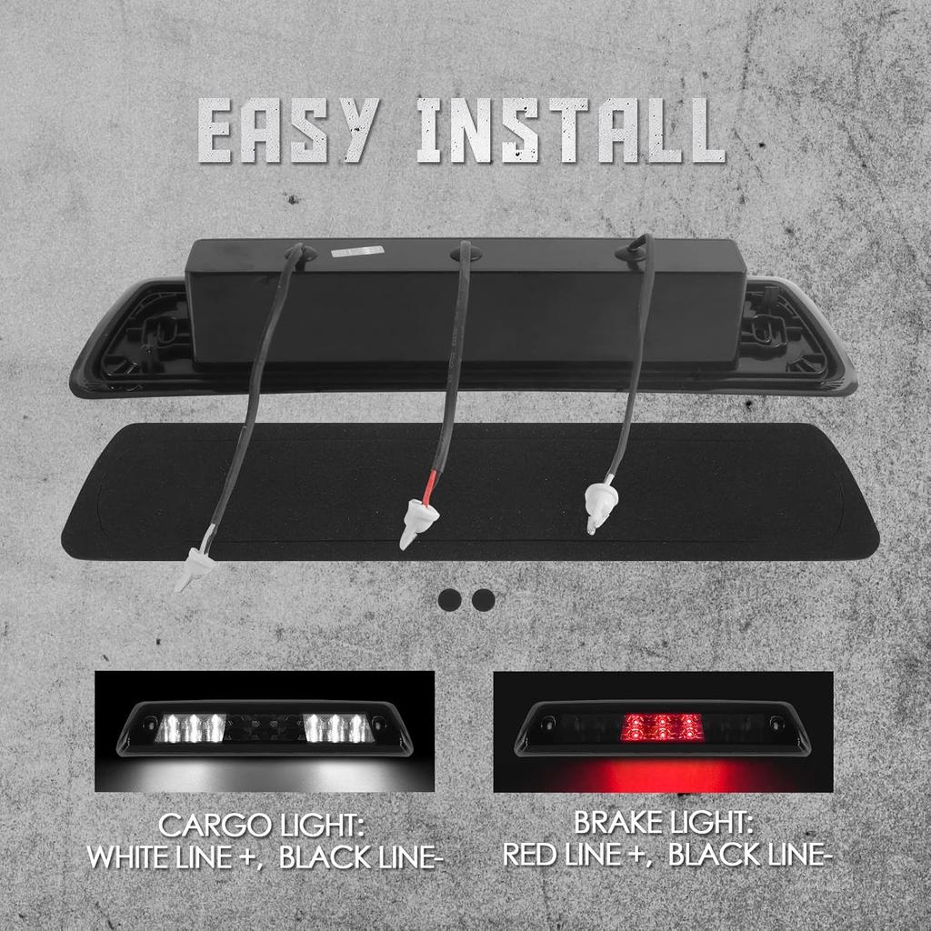 3rd Third Tail Rear Brake Light Replacement For 2009 2010 2011 2012 2013 2014 Ford F-150 Lincoln Mark LT, High Mount Cargo Lamp Waterproof Dual Row