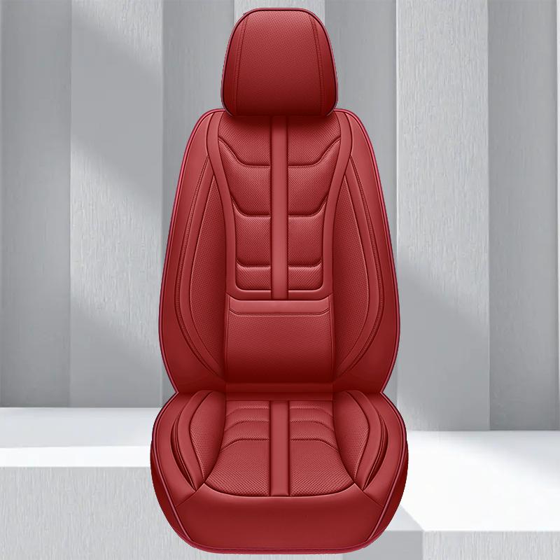 1pc Car Seat Covers  with Built-in Lumbar Support, Premium PU Perforated Leather, All-Season Universal Fit for Most Cars
