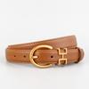 Womens Leather Belt Pin Buckle Thin Fashion Versatile Suits Pants