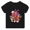 High-quality Casual Cotton T-shirts Boys Girls Cute Short-sleeved New Digital Circus Print T-shirts for Girls, Children's Tops