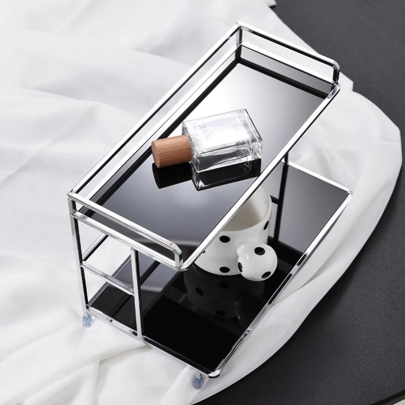 Metal Desktop Layered Storage Rack, Double-Layer Desk Storage Rack, Water Cup and Coffee Cup Storage Rack