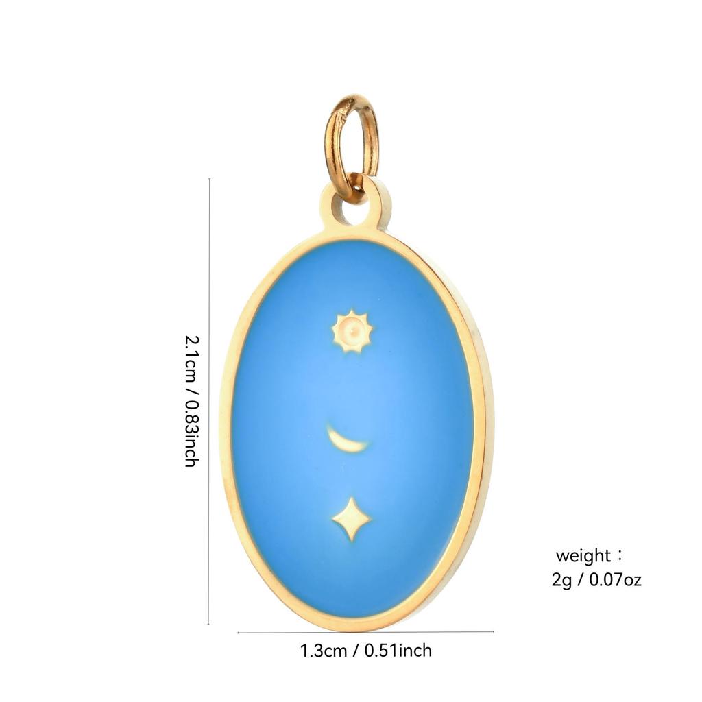 Stainless Steel Star and Moon Pendant for DIY Bracelet or Necklace - Versatile Fashion Jewelry Charm