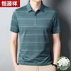 Hengyuanxiang Men's Short Sleeve Silk Blend Polo T-Shirt