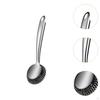 Stainless Steel Dish Scrubber Brush with Long Handle Iron Pans Sturdy Kitchen Cleaning Tool