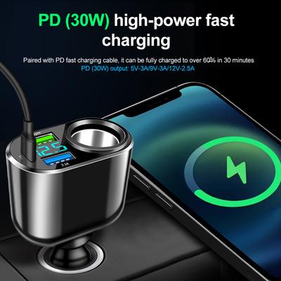 66W QC3.0 PD Araç Çakmak Adaptörü USB Hızlı Şarj Telefon Şarj Cihazı 12V-24V Evrensel Araç Şarj Cihazı iPhone Samsung Xiaomi için