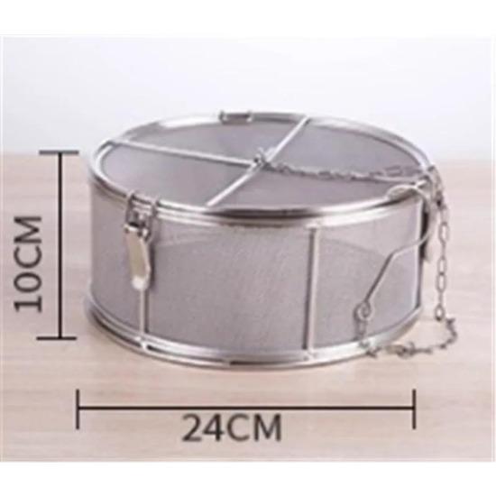 Big Stainless Steel Fine Mesh Strainer Gravy Soup Taste Spice Box Basket Brine Hot Pot Slag Separation Colander Strainers Basket