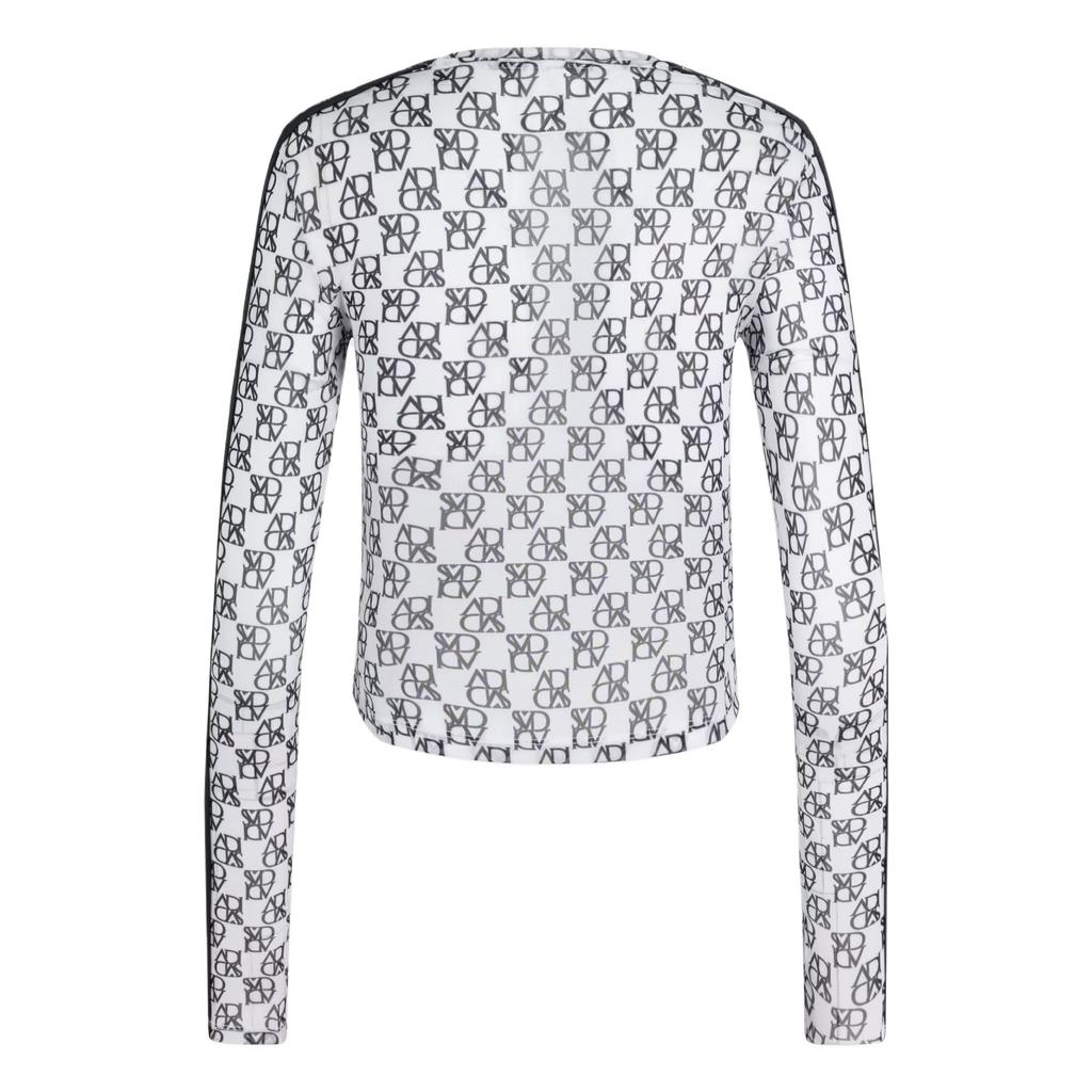 Adidas Dance AOP Top Slim Fit Long Sleeve T-Shirt Women tops White Black JY7664