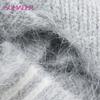 Women's Winter Warm Angora Hat Scarf Set Thick Double Layer Fluffy Rabbit Hair Knit Hat Fashionable Cold Weather Accessories