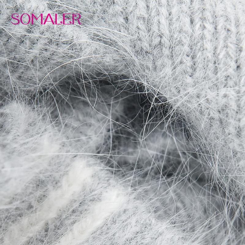 Women's Winter Warm Angora Hat Scarf Set Thick Double Layer Fluffy Rabbit Hair Knit Hat Fashionable Cold Weather Accessories