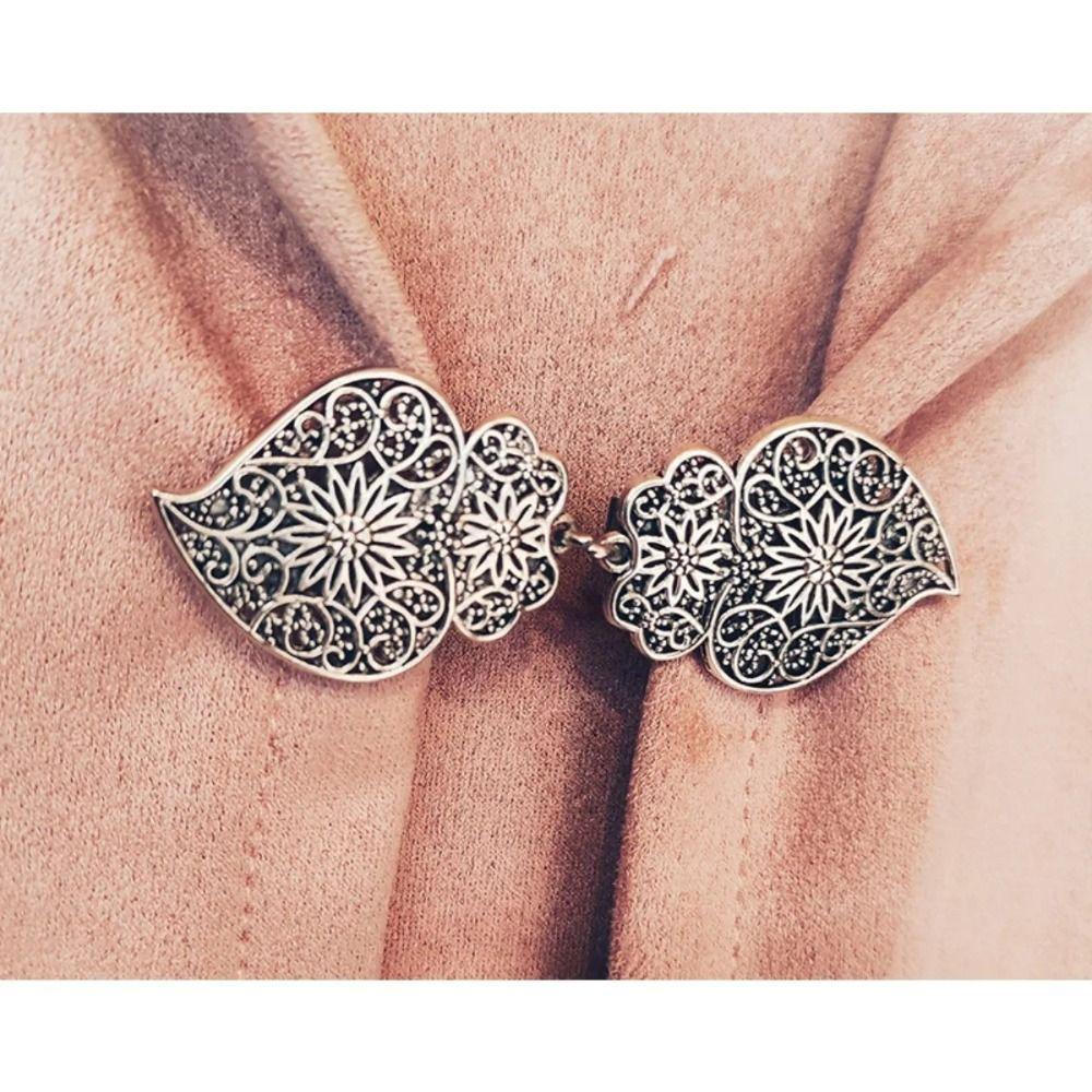 Vintage Style Cape Cloak Fastener Anti Slip Shawl Clasp Retro Chinese Sweater Clip  Blouse Collar