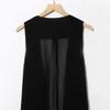 Chiffon Vests Women Holiday Street Solid Black Sweet Thin Summer All-match Fairy Outerwear Sexy Long Draped Open Stitch Vintage