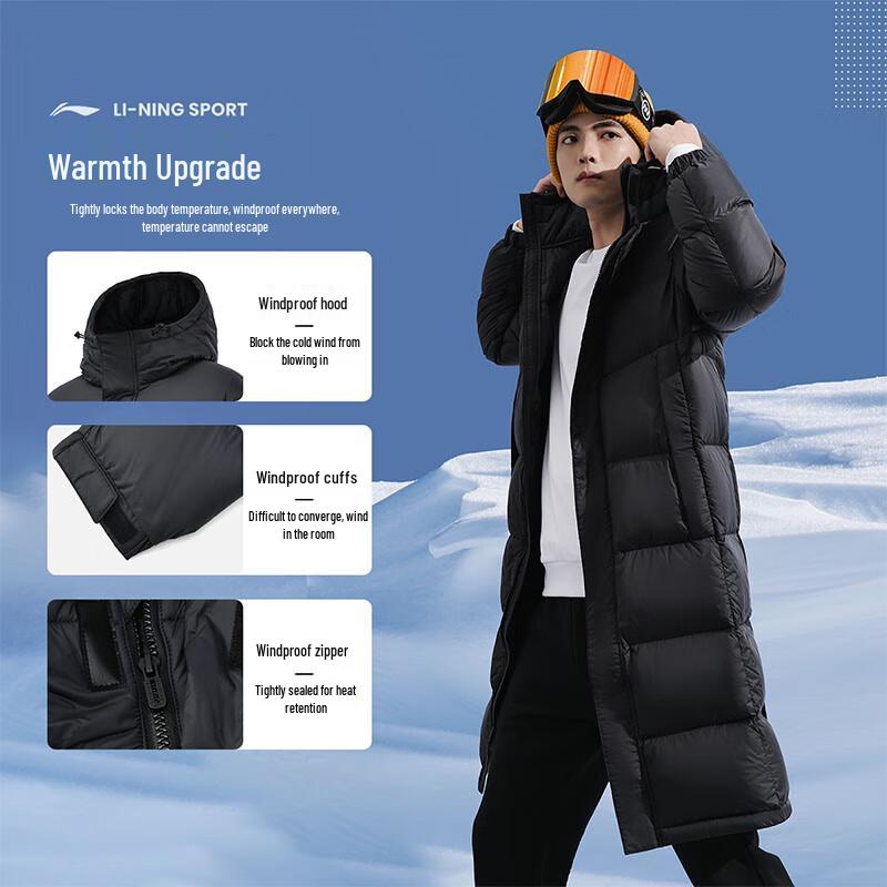 Унисекс длинная пуховая куртка Li-Ning для бадминтона 3XL