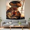 Tapestry Lamine Yamal Spain 19 Double Exposure Sagrada Familia Spanish Flag World Cup Trophy Sunset Poster
