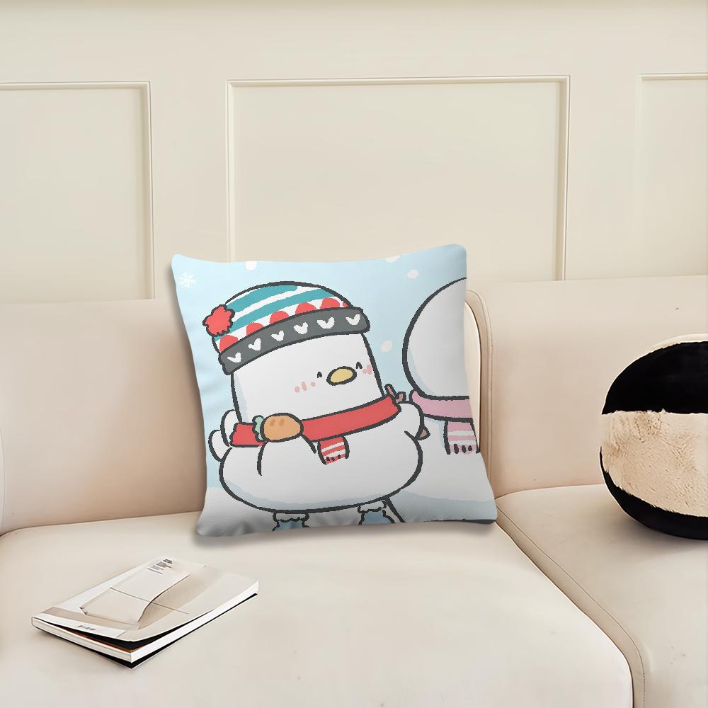 Cartoon Winter Cute Chicken and Duck Cushion Cover Pillow Cover Decoration Room Home Sofa Living Office Car Nordic Simplicity