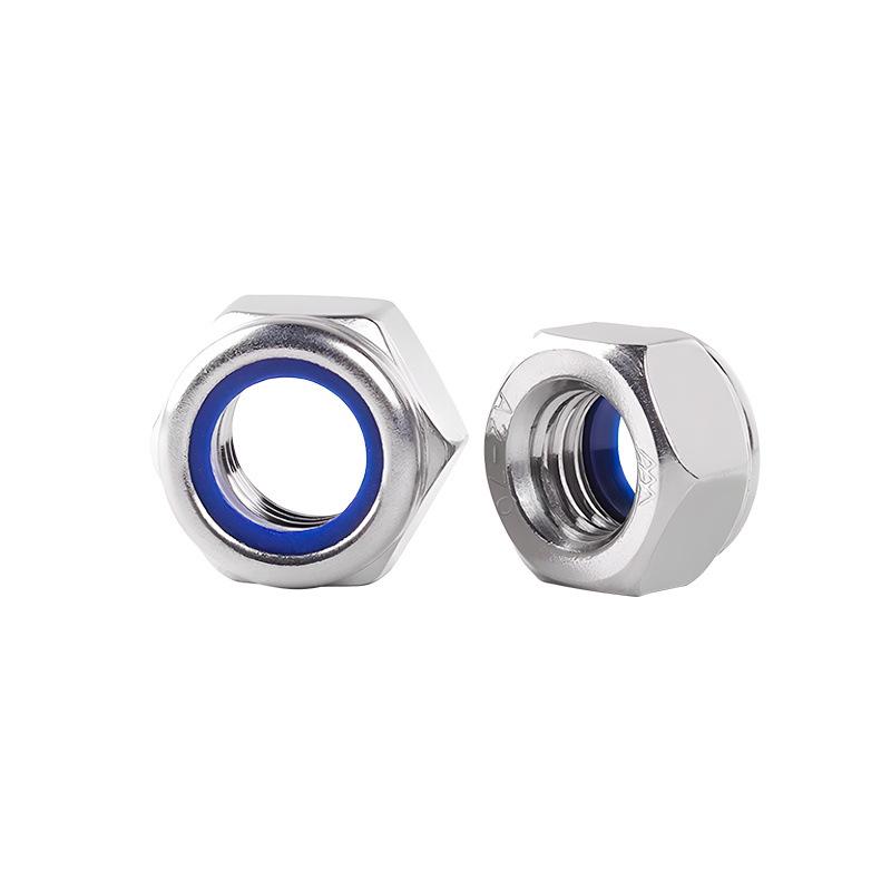 304 Stainless Steel Nylon Lock Nut - Anti-Loosening, Anti-Vibration, Self-Locking Hex Nut DIN985