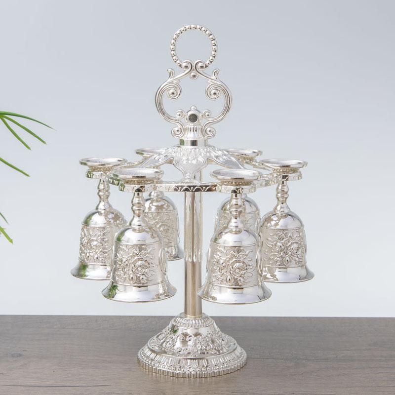 Скандинавский Светлый Роскошный Набор Бокалов для Напитков, Подвесной Держатель для Бокалов и Металлическая Фигурка, Стаканы для Алкоголя для Декора Домашнего Бара серебряный