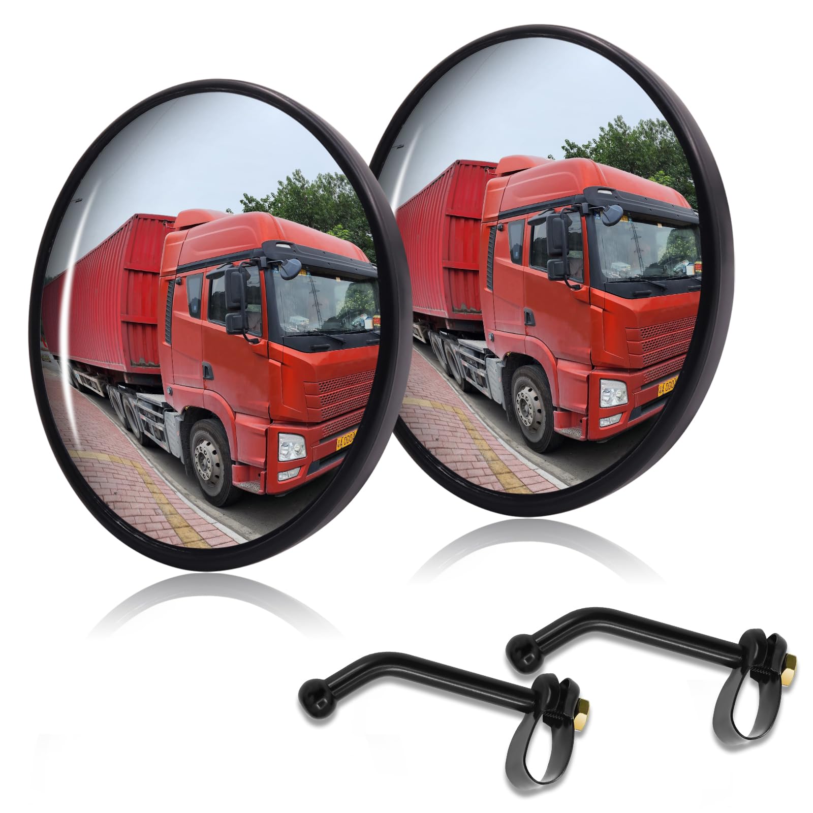 

X-STYLE Truck Mirror, Auxiliary Mirror, Large View, Curved Mirror, Blind Spot Mirror, Rear Viewing, Round-146mm