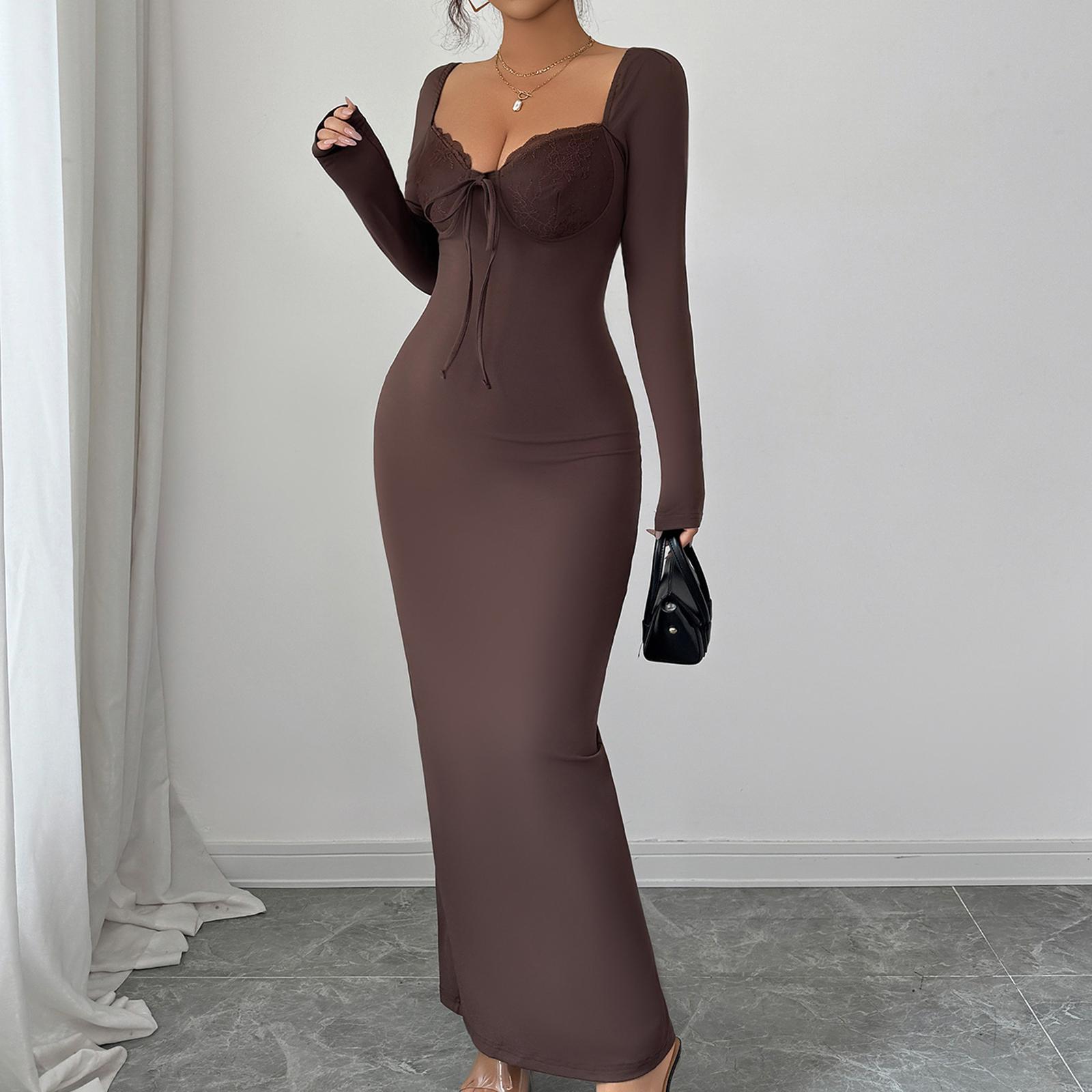 Элегантное цветное кружевное платье-бодикон для женщин S