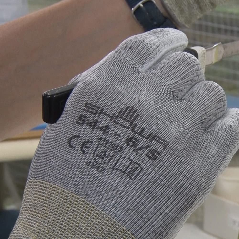 Showaglove Chemistar Palm FS 544 Work 1 Pair of 22cm Cut-Resistant, Low-Dust No. Gloves, Gray, Medium, (Set 2) - Medium,