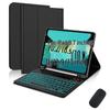 Compatible Protective Case with Seven-Color Backlit Detachable Bluetooth Keyboard for iPad Pro 11"/10.2", with Pen Slot.