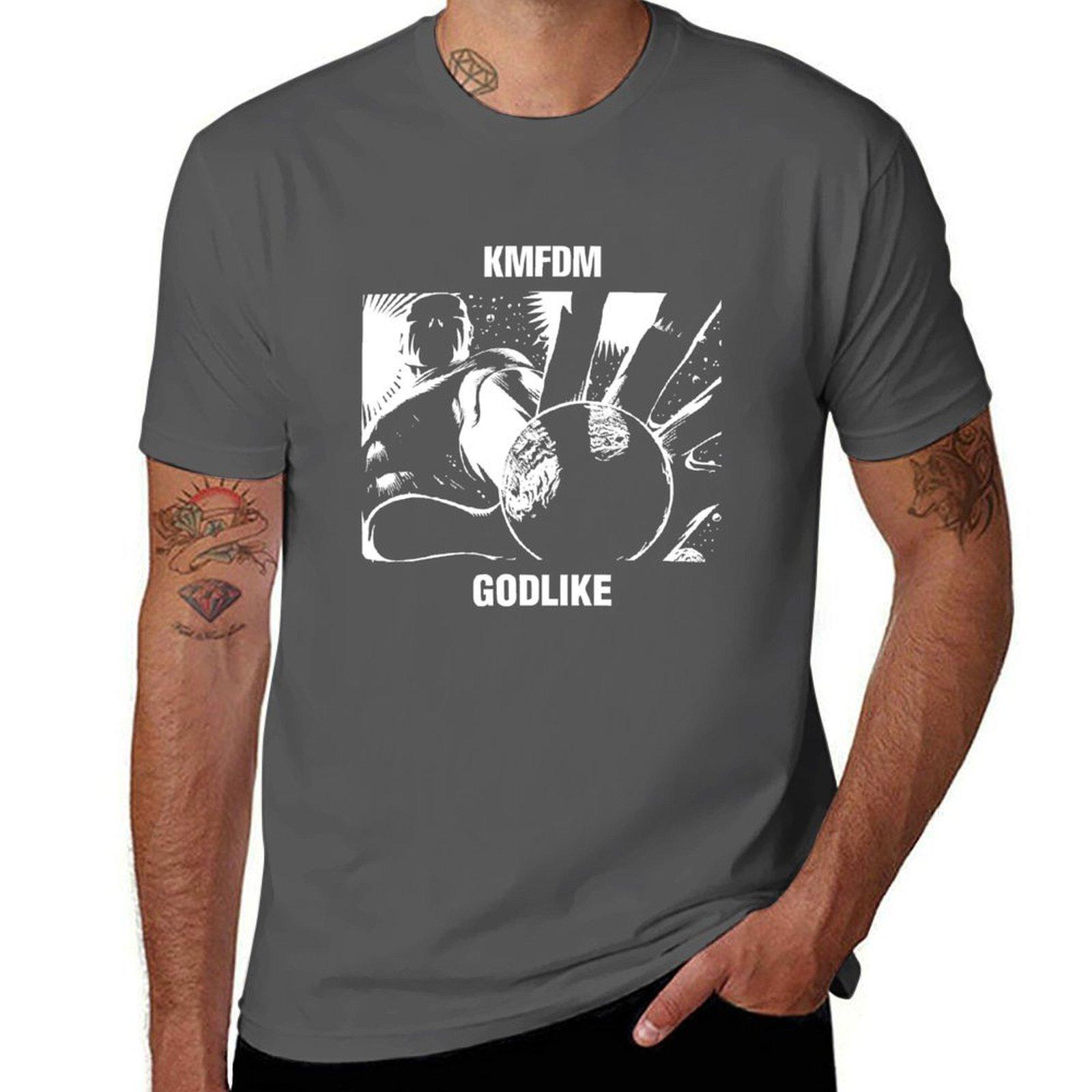 KMFDM Godlike, KMFDM Godlike Базовая футболка футболка мужская хлопок хлопковая футболка мужская Футболка 4XL