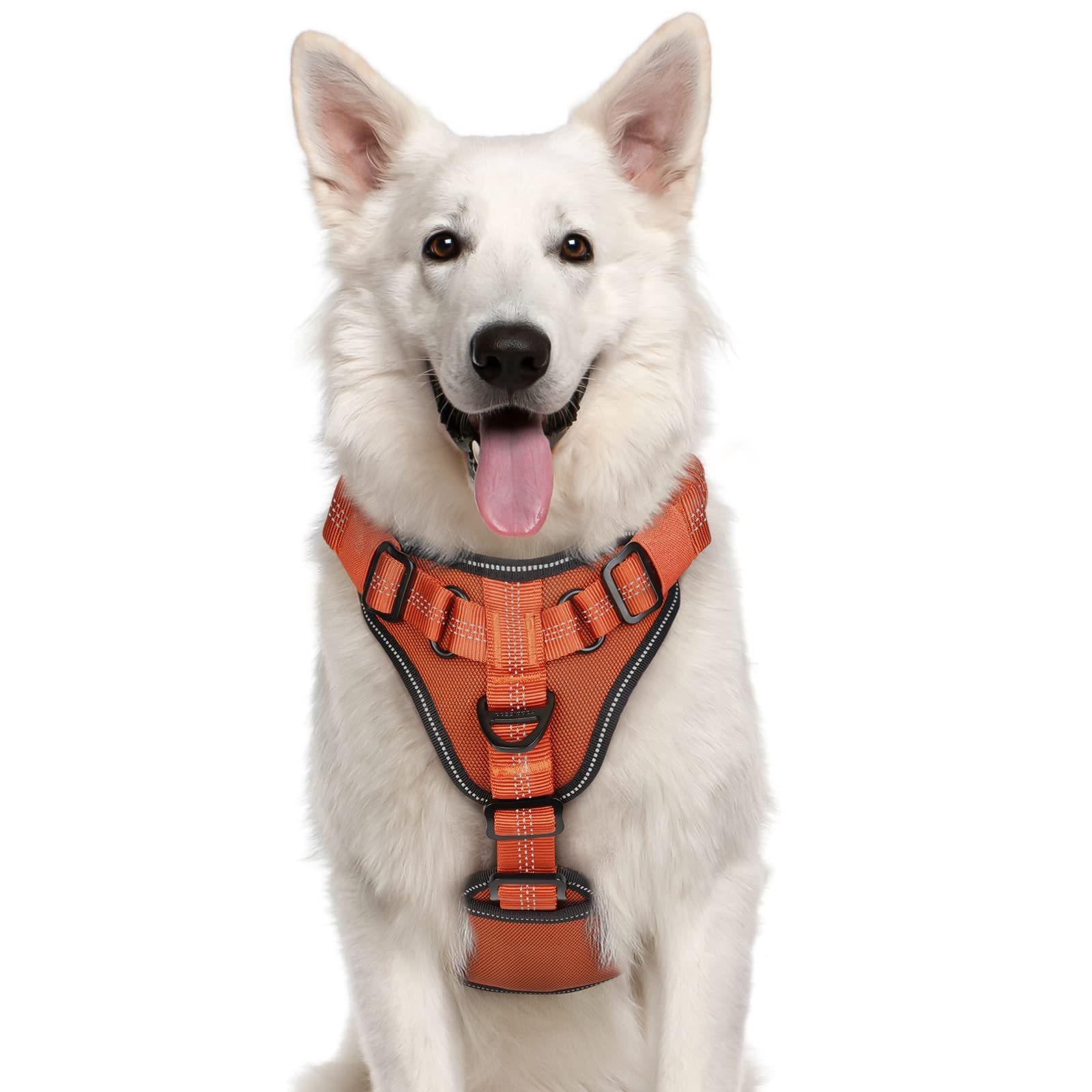 

Классическая шлейка для собак, эластичная дышащая шлейка для собак, взрывобезопасная шлейка для собак среднего и большого размера с утолщенной ручкой управления M