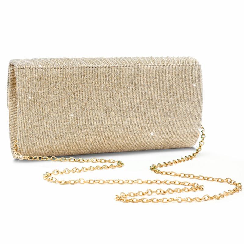 New Ladies Shiny Dinner Bag Evening Bag Wedding Bag Banquet Versatile Shoulder Bag Crossbody Chain Bag